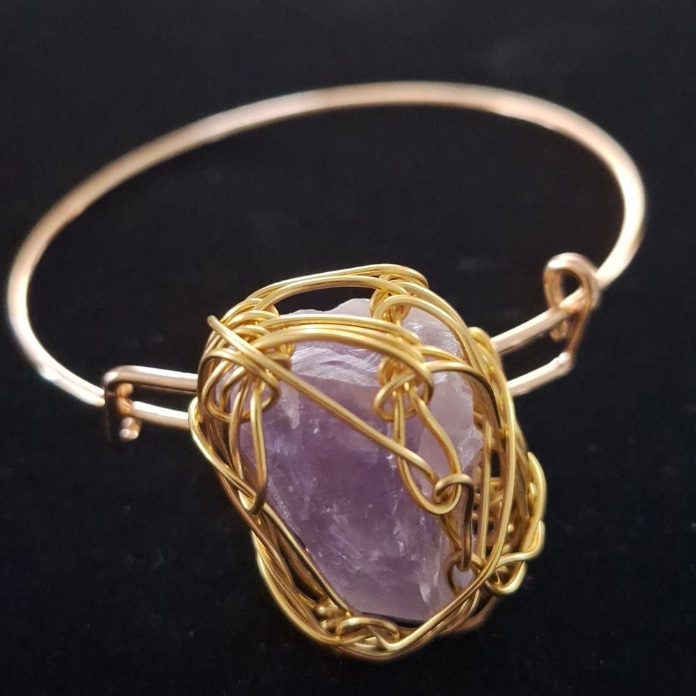 Expandable Bangle Adjustable Gemstone Bracelet